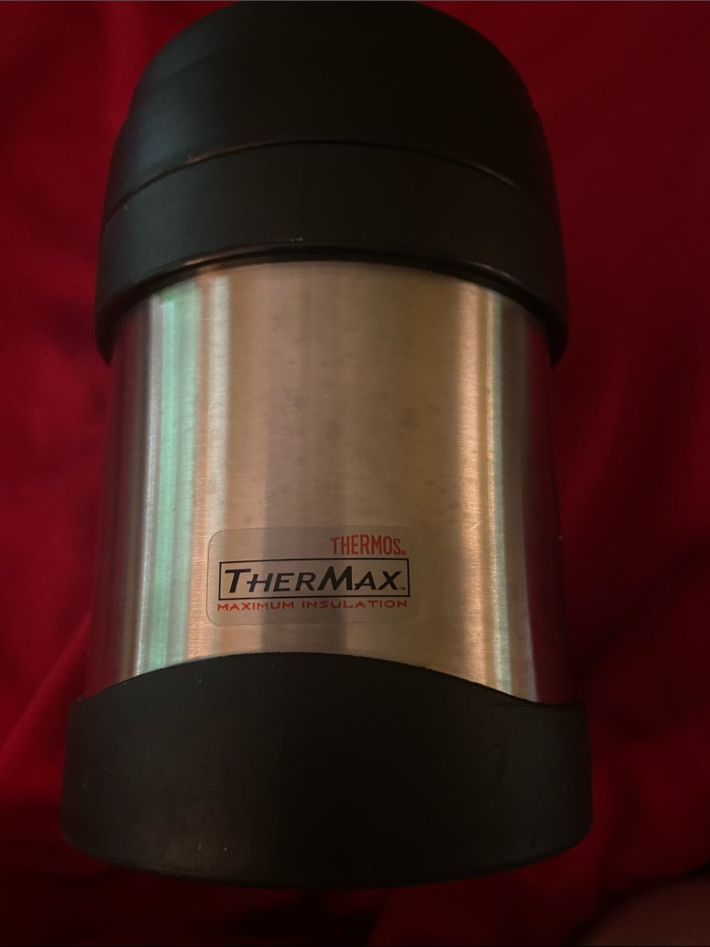 Thermos TherMax Stainless Steel Food Jar in Silver with Black Accents